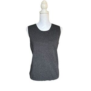 NWT- C by Bloomingdale’s Cashmere Dark Charcoal Sleeveless Top - Size Large